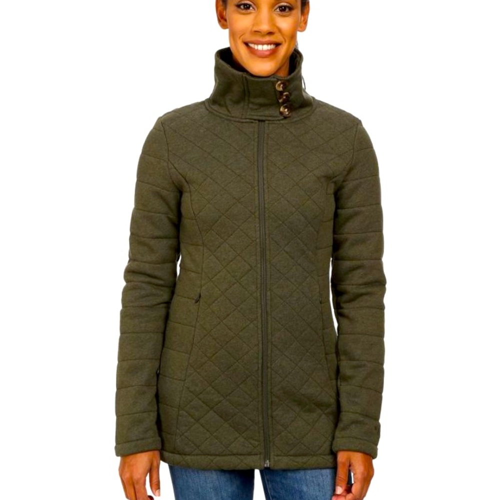 The North Face Green quilted fleece jacket size M